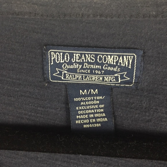 ☃️3 for $23 ☃️ Polo Jeans Navy Sequined Scoop Neck Cap Sleeved T - Picture 4 of 7